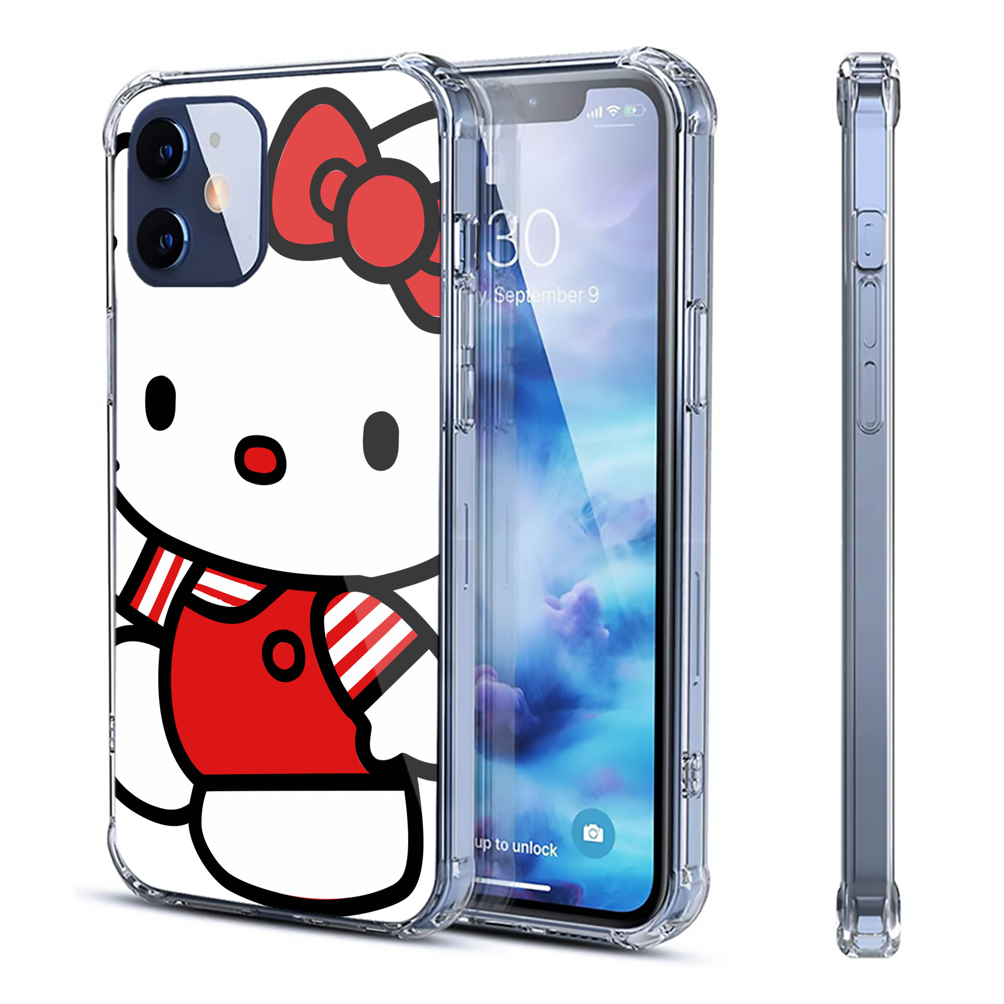 （画像用） Hello Kitty ハローキティ 【iPhone 12シリーズ対応】透明スマホケース（クリアソフトケース）